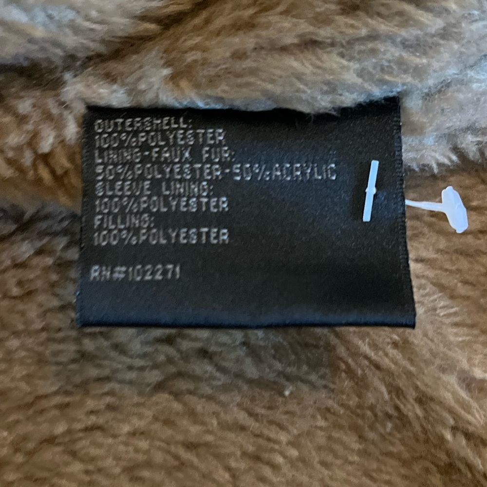 Rogue State Men's Brown Faux Fur Bomber Flight Jacket Large - Picture 11 of 11